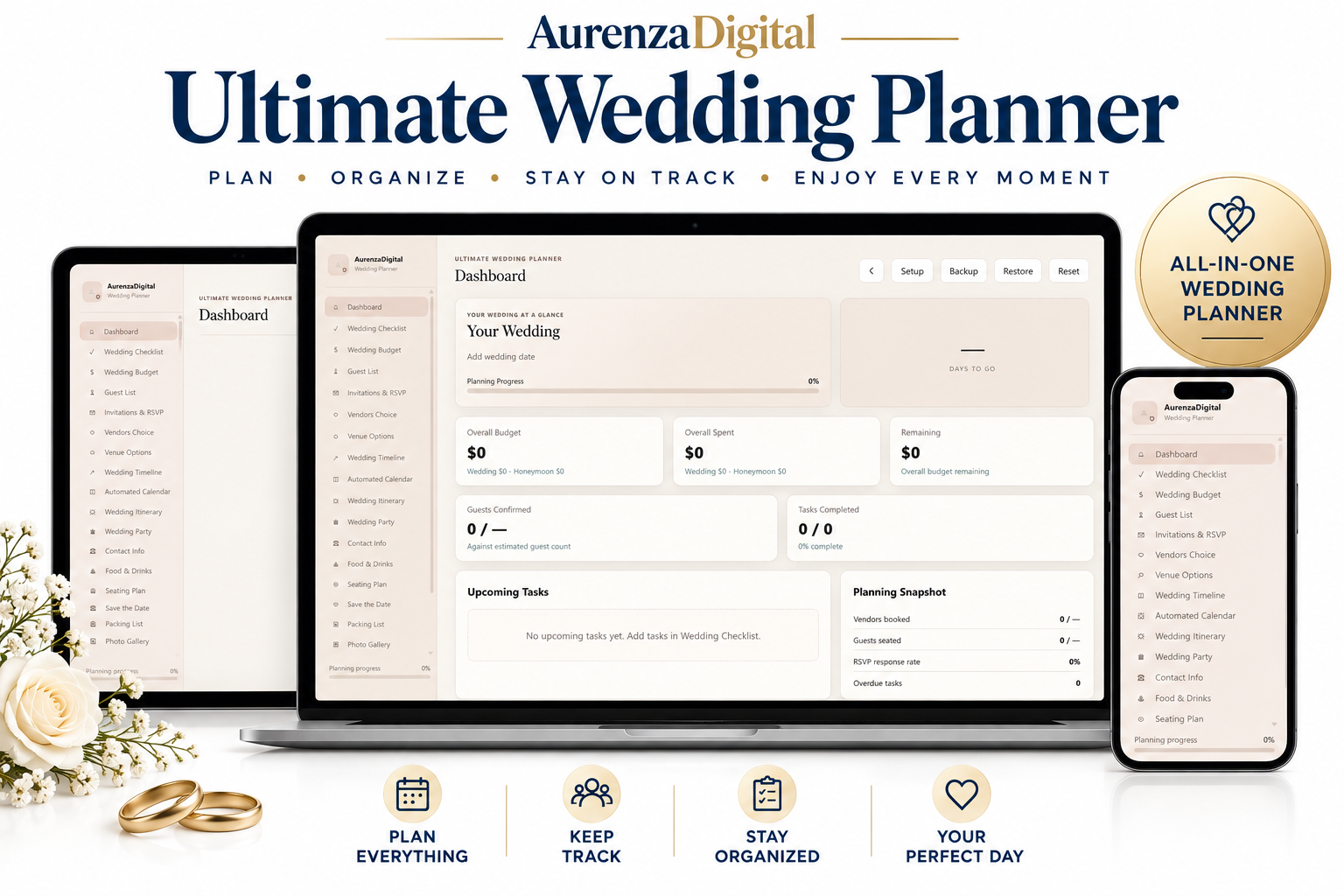 Ultimate Wedding Planner — Complete Digital Wedding Planning Dashboard preview